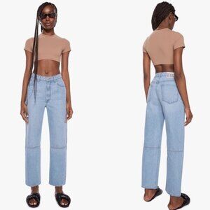NWT Mother Snacks High Rise Double Seamed Ankle Jeans / Size 27 / Light Wash